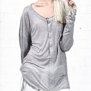 Revolve One Teaspoon Soho Fine Wool Grandpa Top Long  Sleeves Grey Size Small